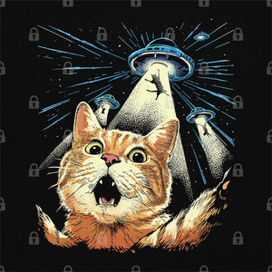 Cat Alien Abduction Graphic Tee