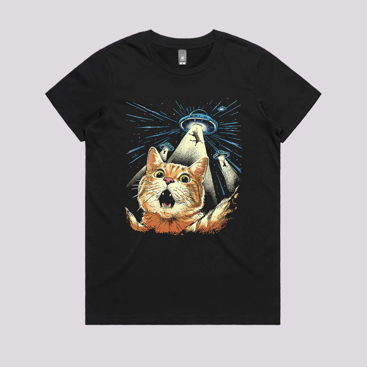 Cat Alien Abduction Graphic Tee