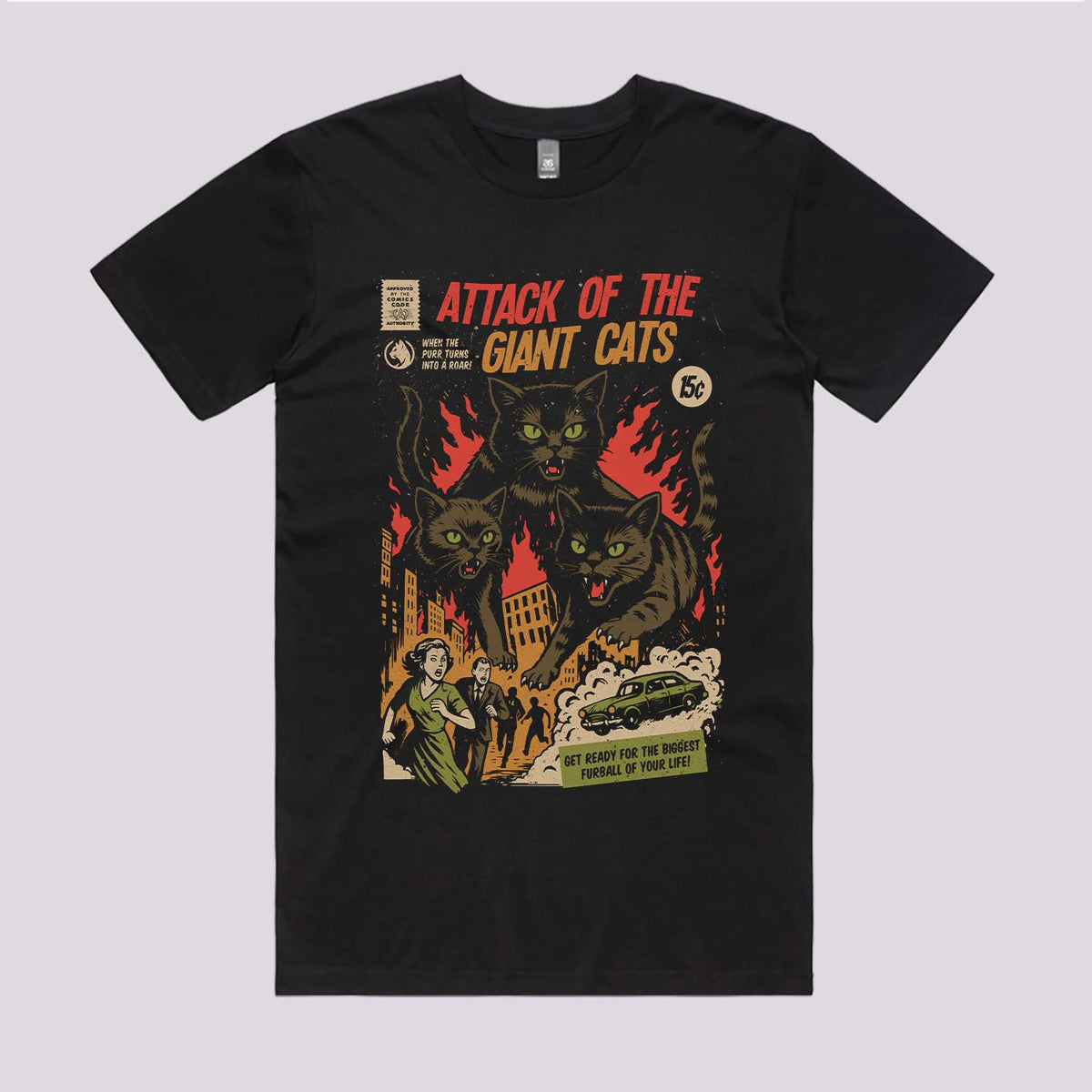 Attack of The Giant Cats T-Shirt | Cool Graphic Tees Australia
