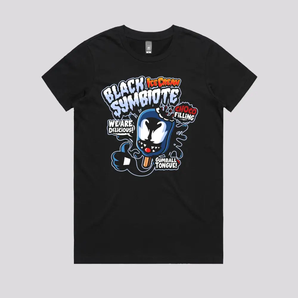 Black Symbiote Ice Cream T-Shirt | Pop Culture T-Shirts
