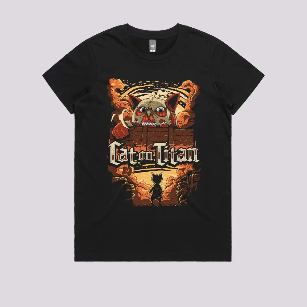 Cat On Titan T-Shirt | Anime T-Shirts