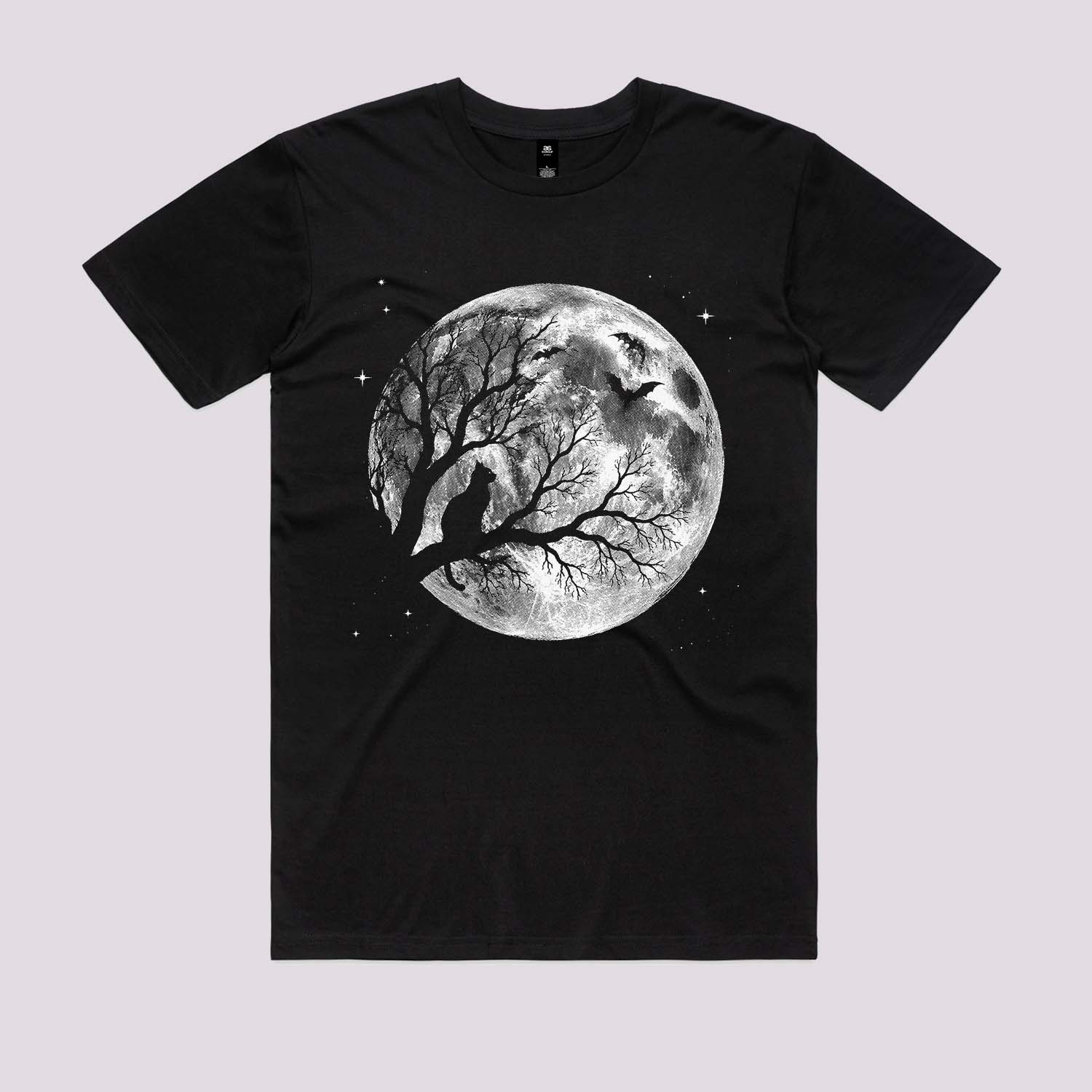 Cat Moon Halloween Graphic Tee
