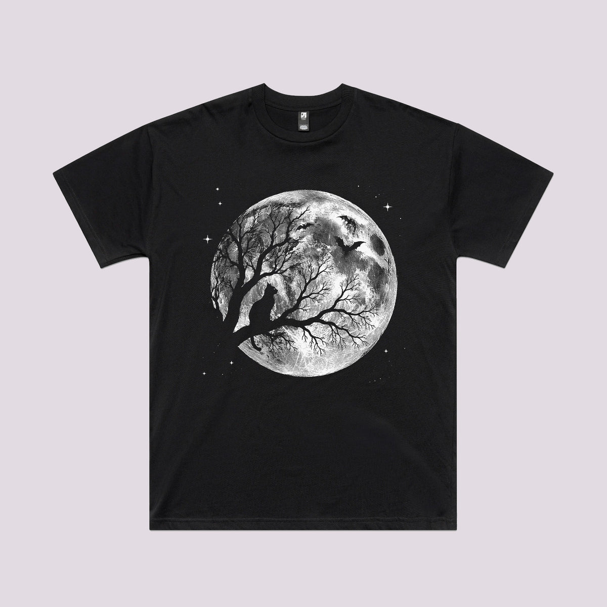 Cat Moon Halloween Graphic Tee