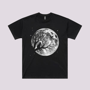 Cat Moon Halloween Graphic Tee