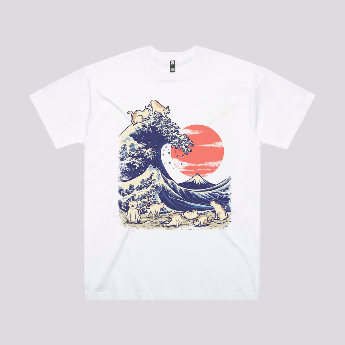 Catnagawa Wave T-Shirt | Great Wave off Kanagawa T-Shirts Australia