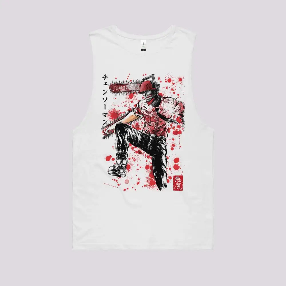 Chainsaw Sumi-e Tank Top | Anime T-Shirts