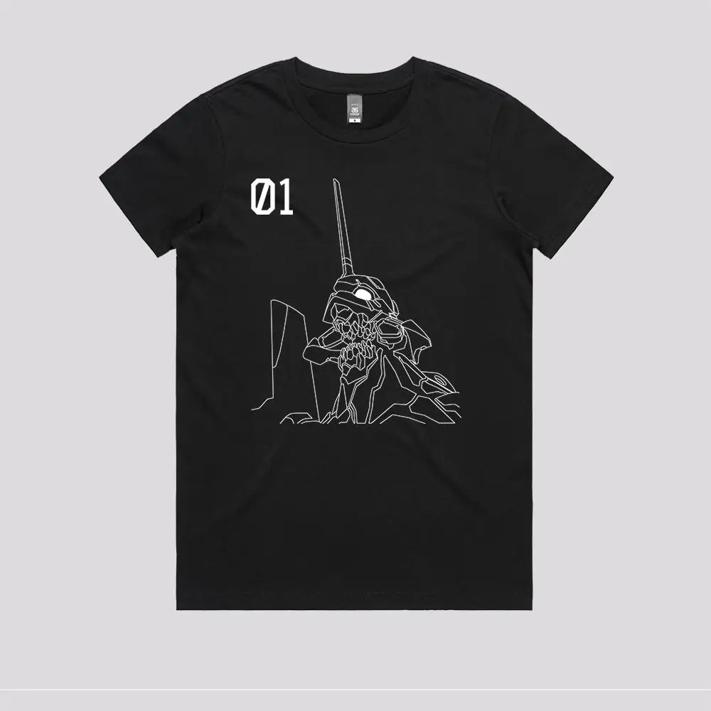EVA 01 Black and White T-Shirt | Anime T-Shirts