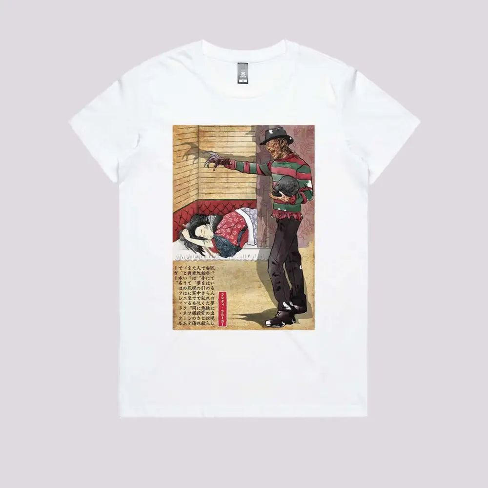 Freddy In Japan T-Shirt Womens / White Xs Adult Tee