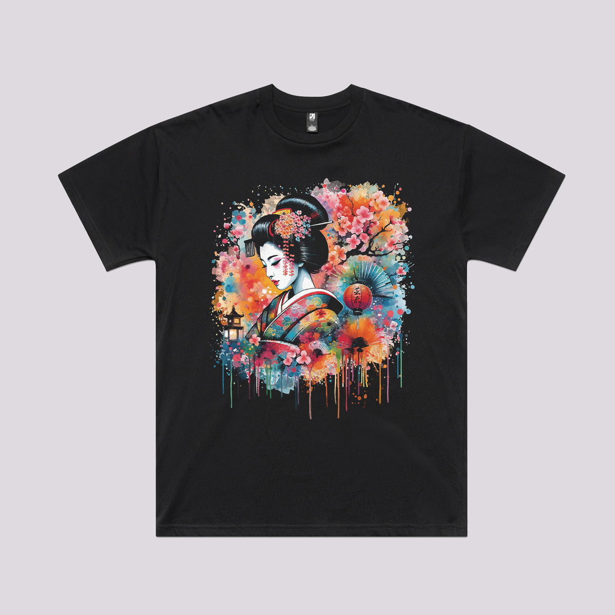 Geiko Watercolour Oversized T-Shirt | Japanese Art T-Shirts Australia