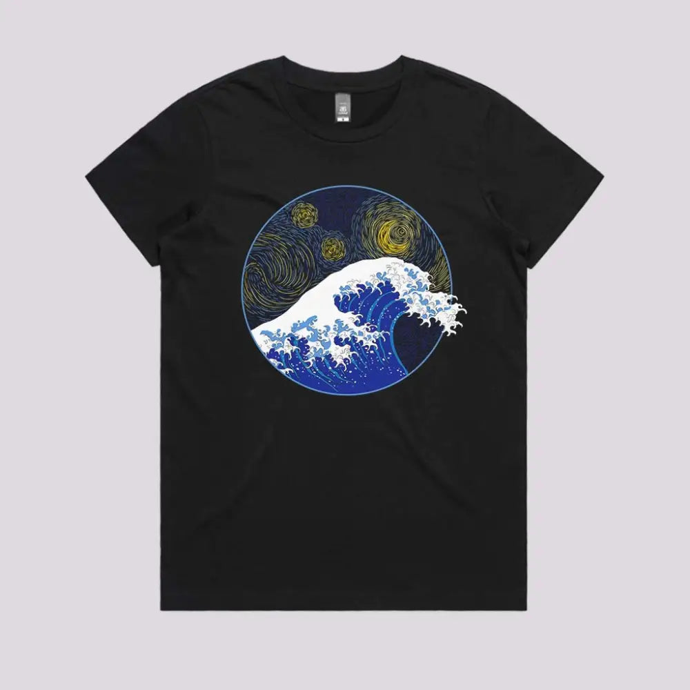 Great Starry Wave Japanese Art T-Shirt | Limitee Apparel
