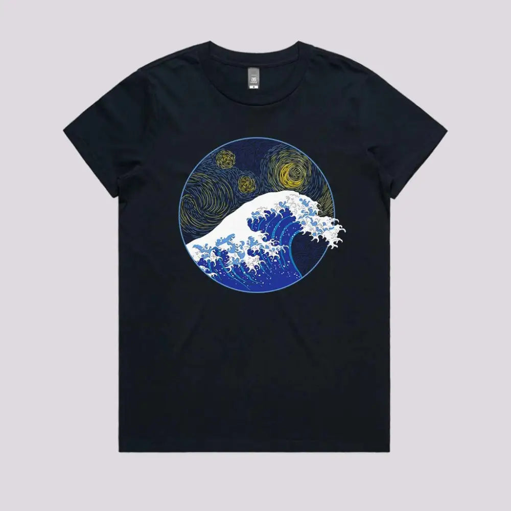 Great Starry Wave Japanese Art T-Shirt | Limitee Apparel