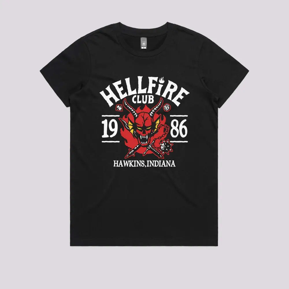 Hellfire Indiana T-Shirt Womens / Black Xs Adult Tee