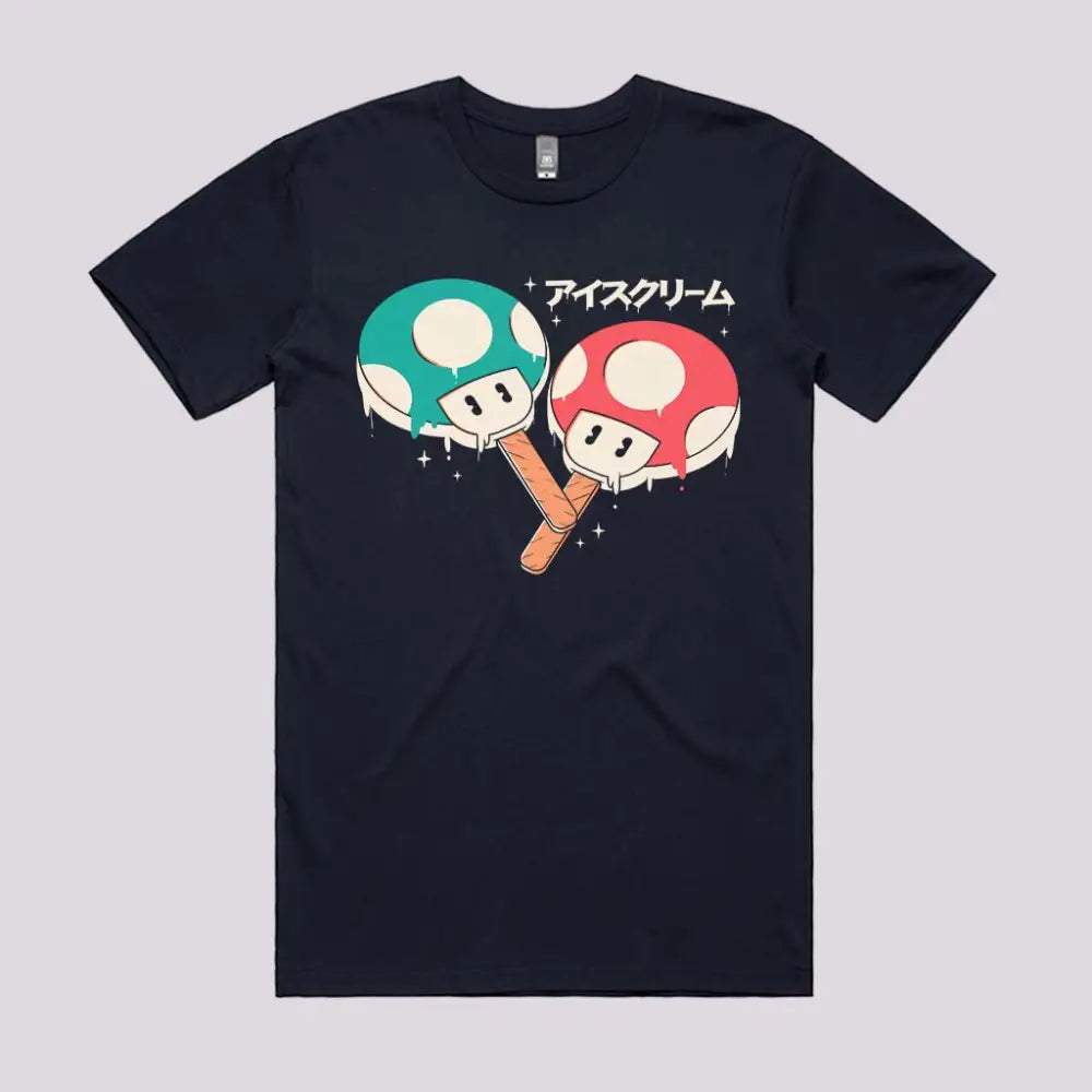 Ice Mushroom T-Shirt Mens / Navy Xs Adult Tee