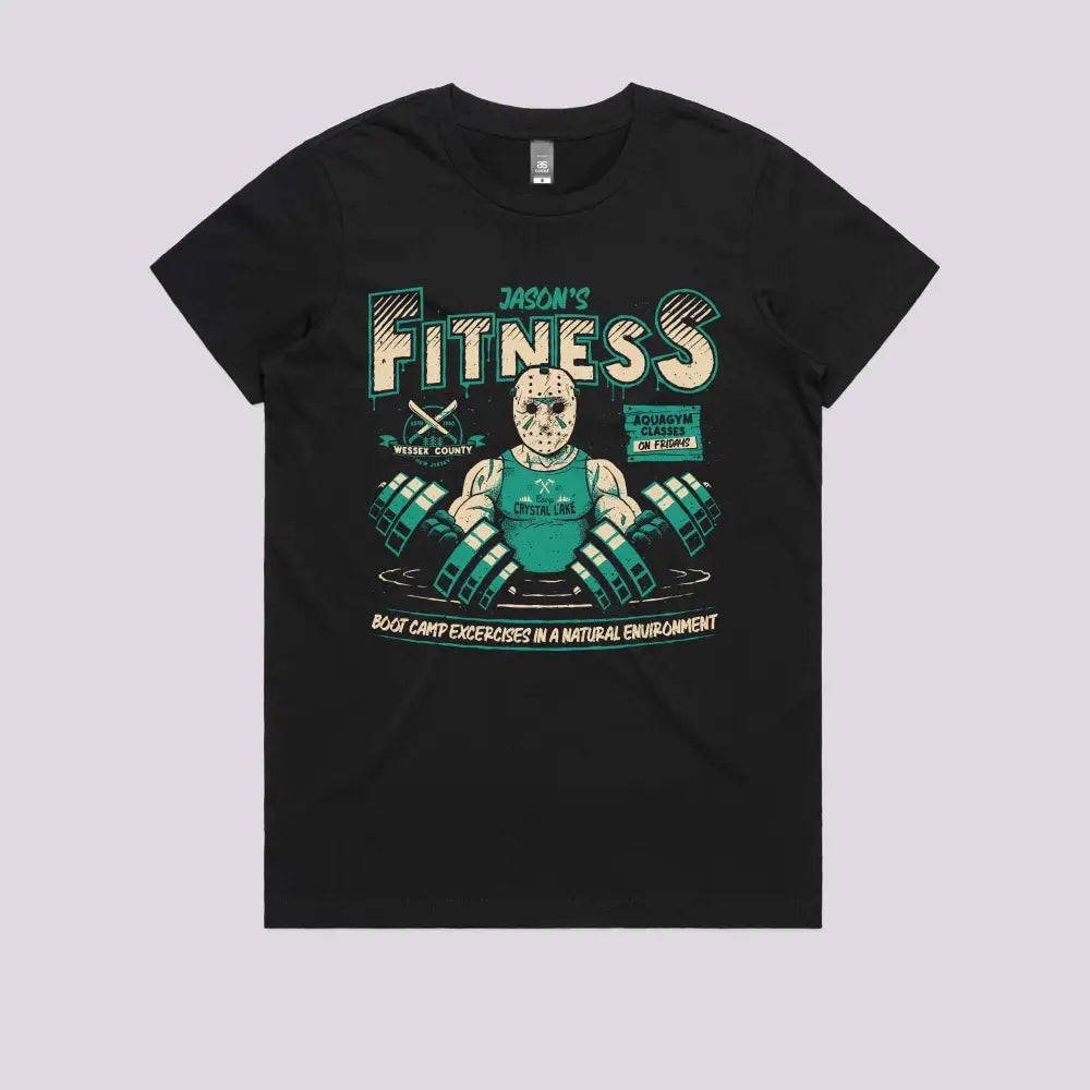 Jasons Fitness T-Shirt Womens / Black Xs Adult Tee