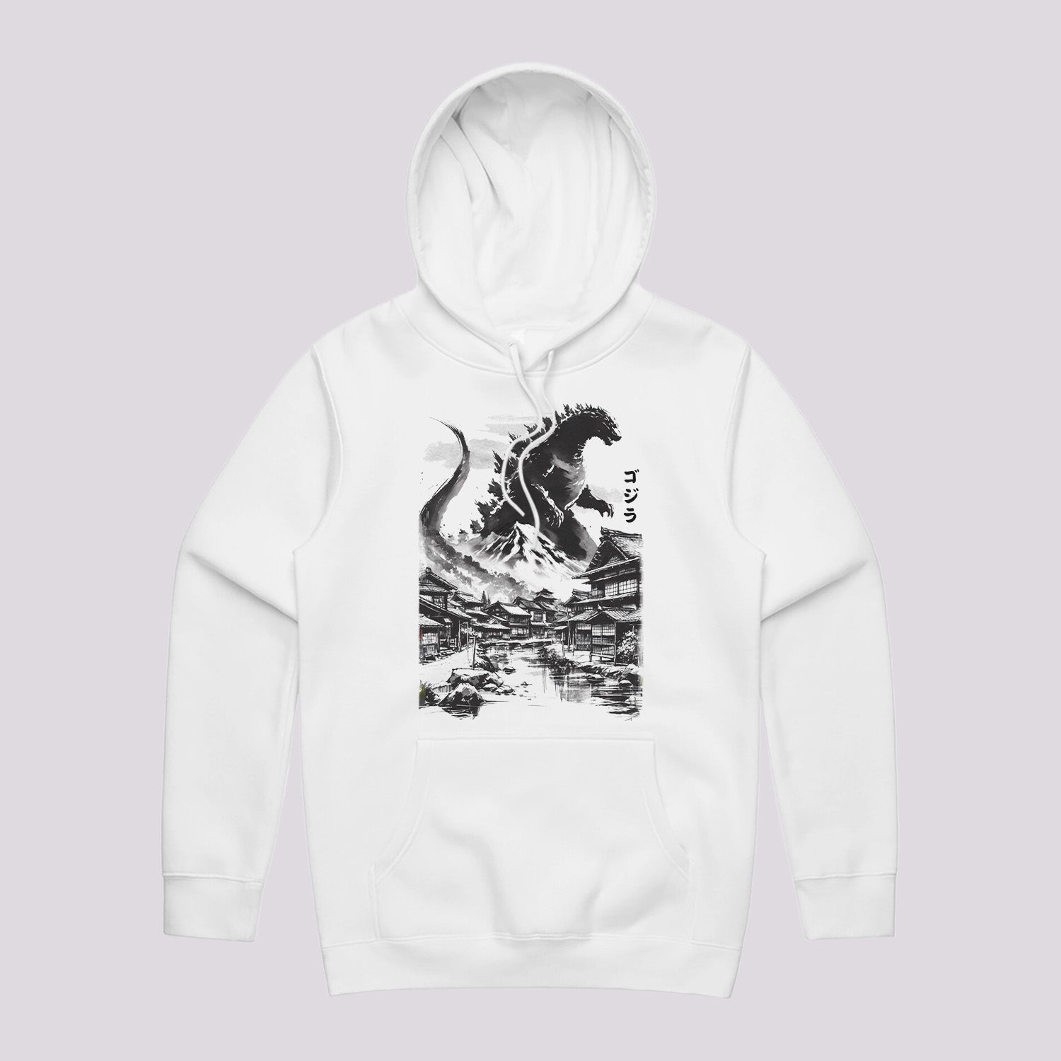 King Kaiju in Japan Village Graphic Hoodie