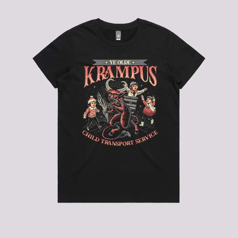 Krampus Christmas T-Shirt Womens / Black Xs Adult Tee