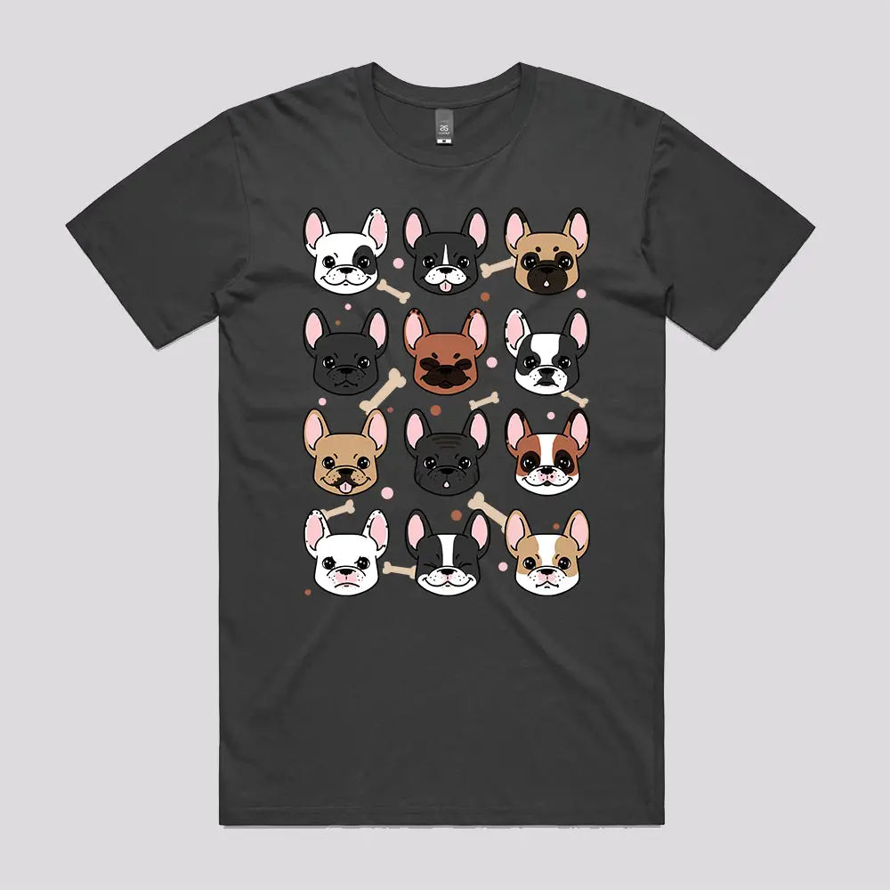 Many Frenchies T-Shirt - Limitee Apparel