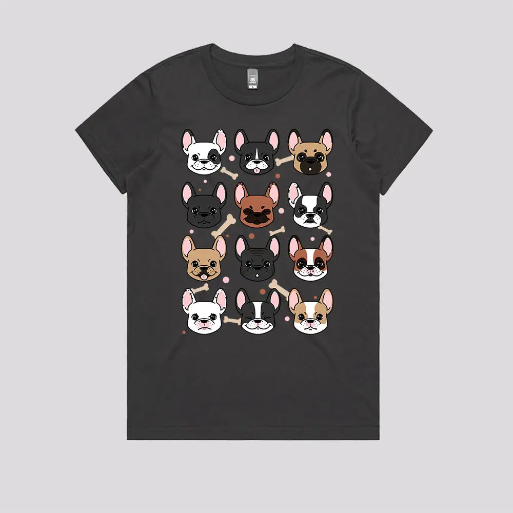 Many Frenchies T-Shirt - Limitee Apparel