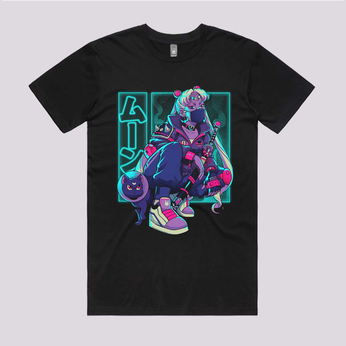 Neon Waxing Moon T-Shirt | Anime T-Shirts Australia