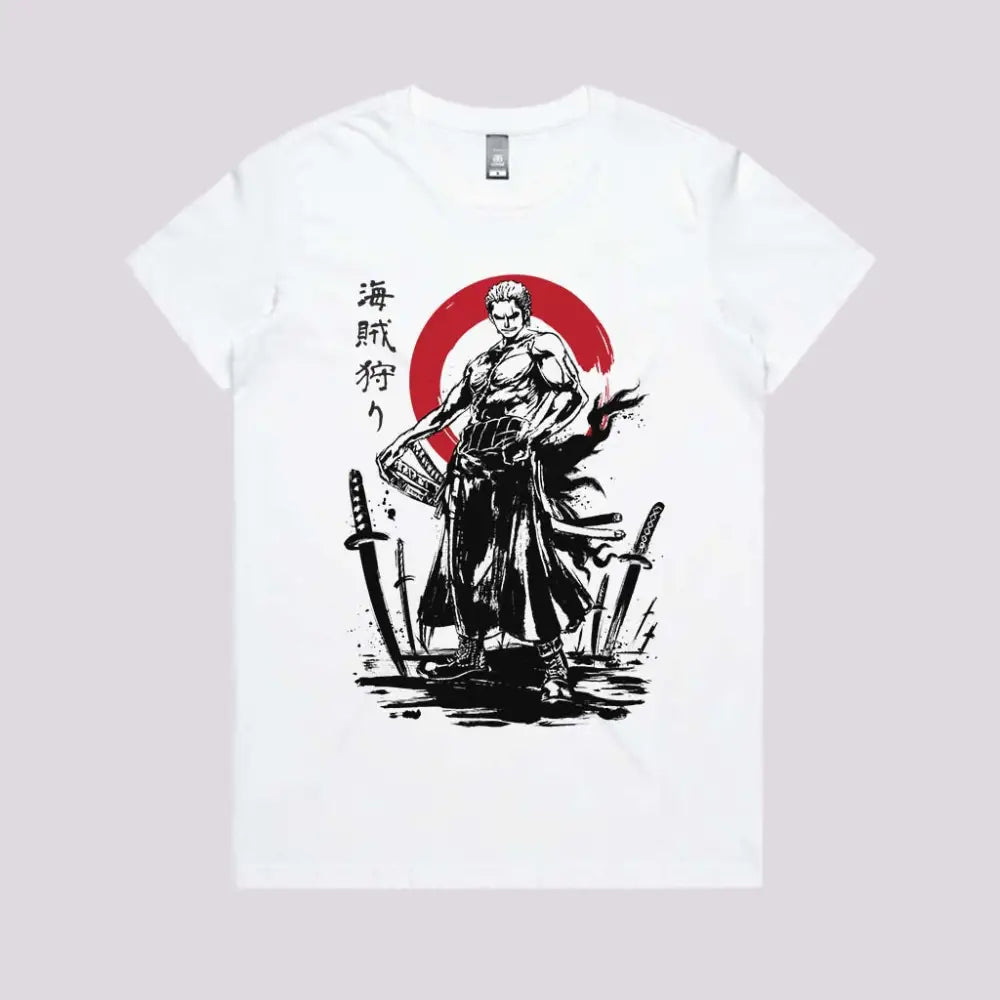 Pirate Hunter Swordsman Sumi-e T-Shirt | Anime T-Shirts