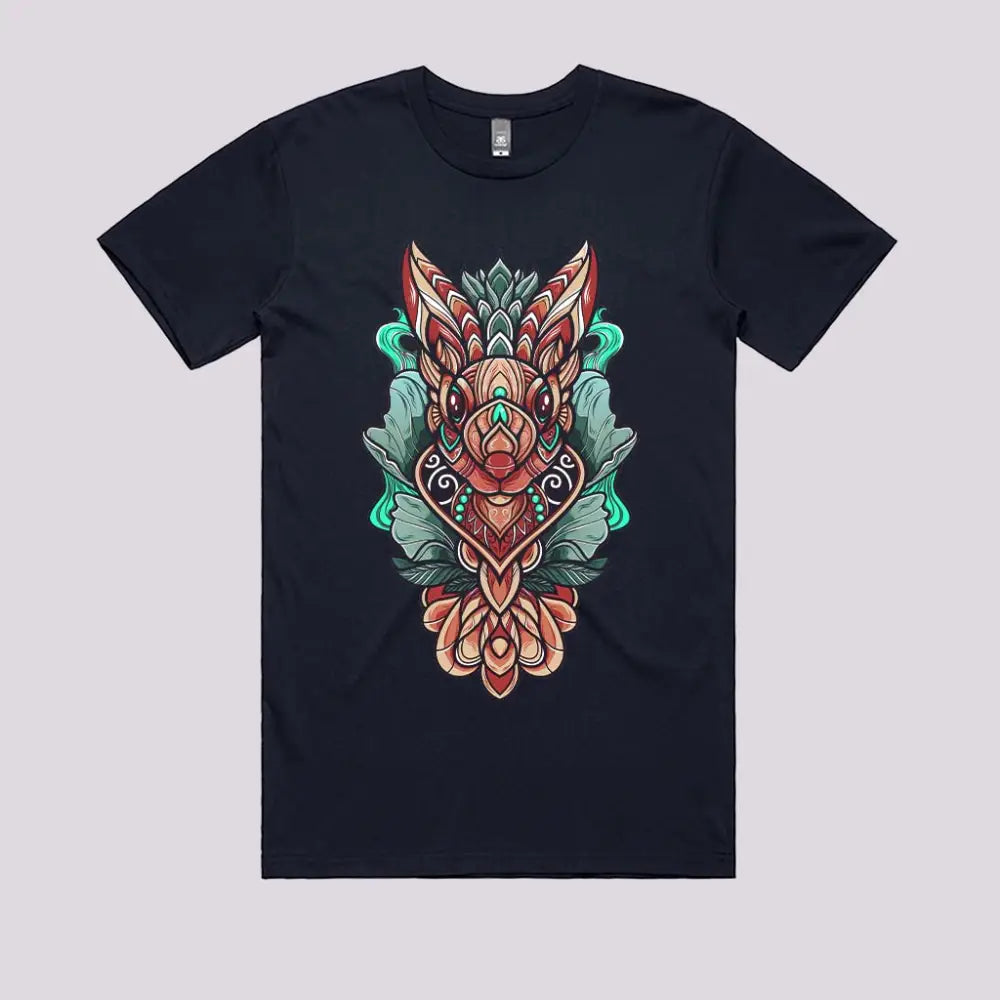 Rabbit Zentangle T-Shirt Mens / Navy Xs Adult Tee
