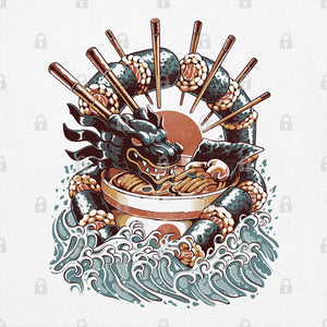 Ramen Sushi Dragon Graphic Hoodie