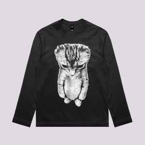 Sad Cat Standing Graphic Tee