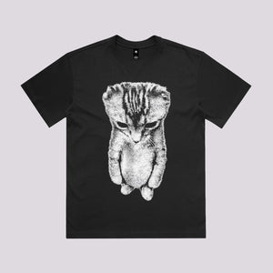 Sad Cat Standing Graphic Tee