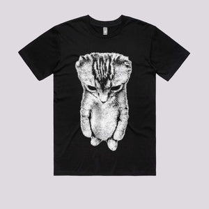 Sad Cat Standing Graphic Tee