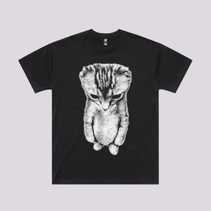 Sad Cat Standing Graphic Tee