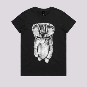 Sad Cat Standing Graphic Tee
