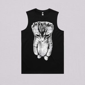 Sad Cat Standing Graphic Tee