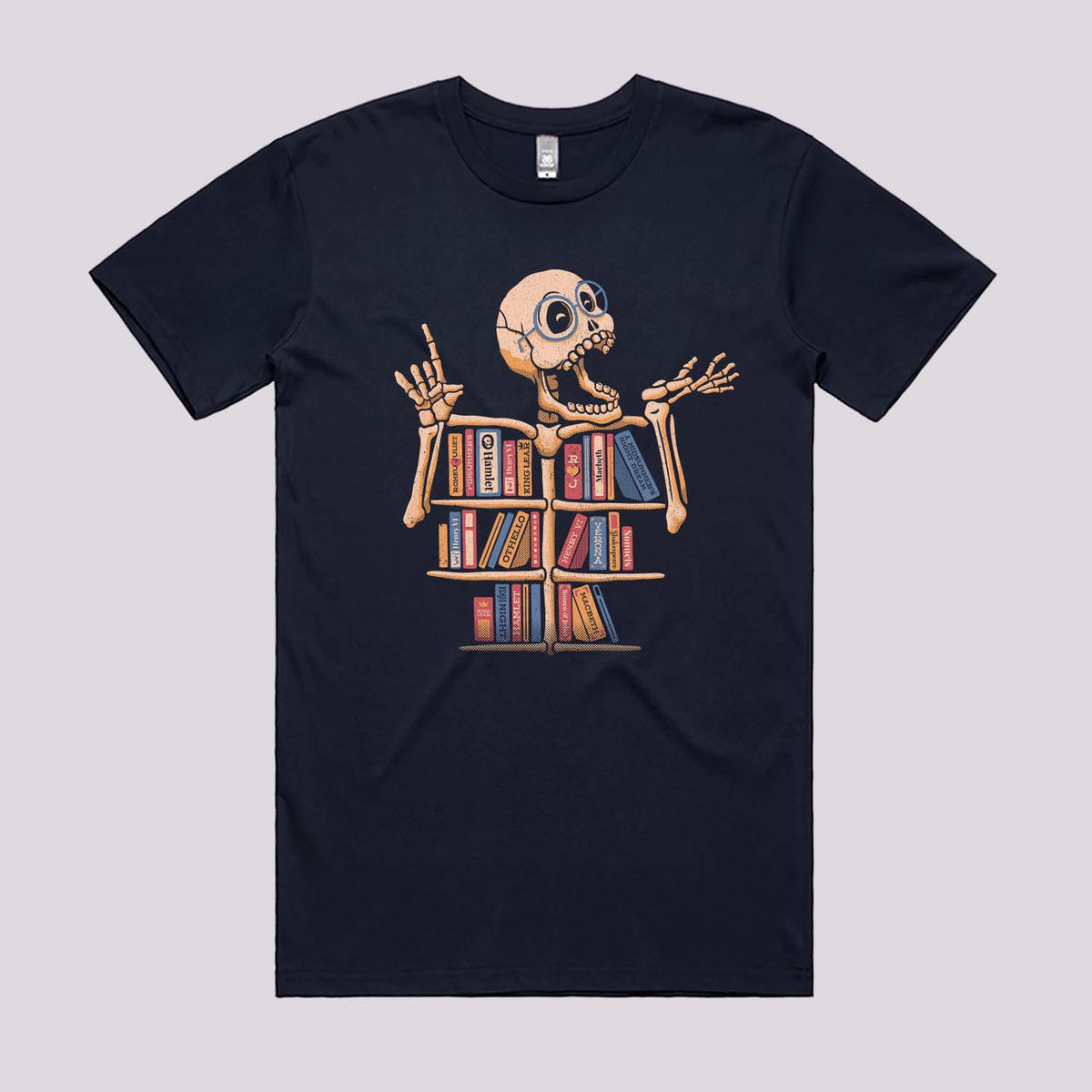 Skeleton Book Shelf T-Shirt