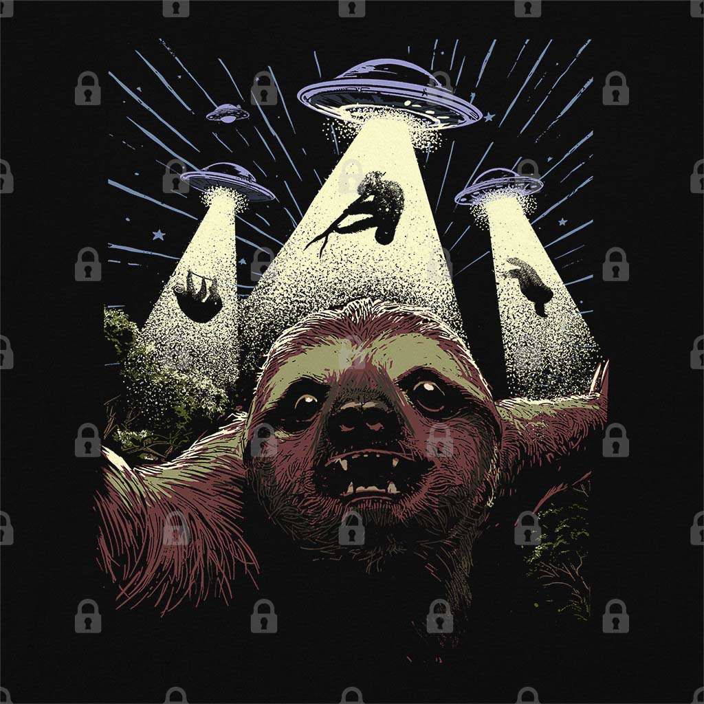Sloth Alien Abduction Graphic Tee
