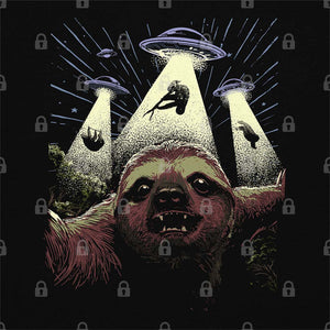 Sloth Alien Abduction Graphic Tee