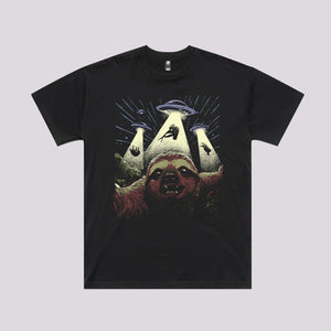 Sloth Alien Abduction T-Shirt | Funny Sloth T-Shirts Australia