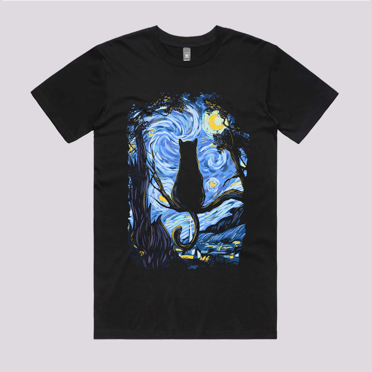 Starry Cat Night T-Shirt | Cool T-Shirts Online Australia