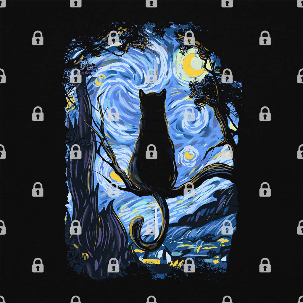 Starry Cat Night T-Shirt