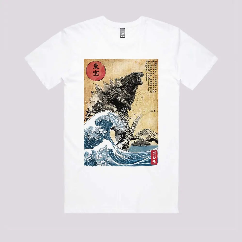 The Rise of Gojira Woodblock T-Shirt | Pop Culture T-Shirts