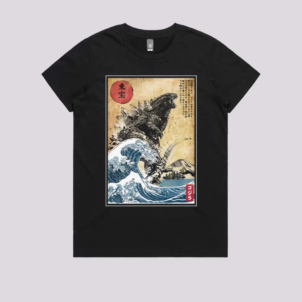 The Rise of Gojira Woodblock T-Shirt | Pop Culture T-Shirts