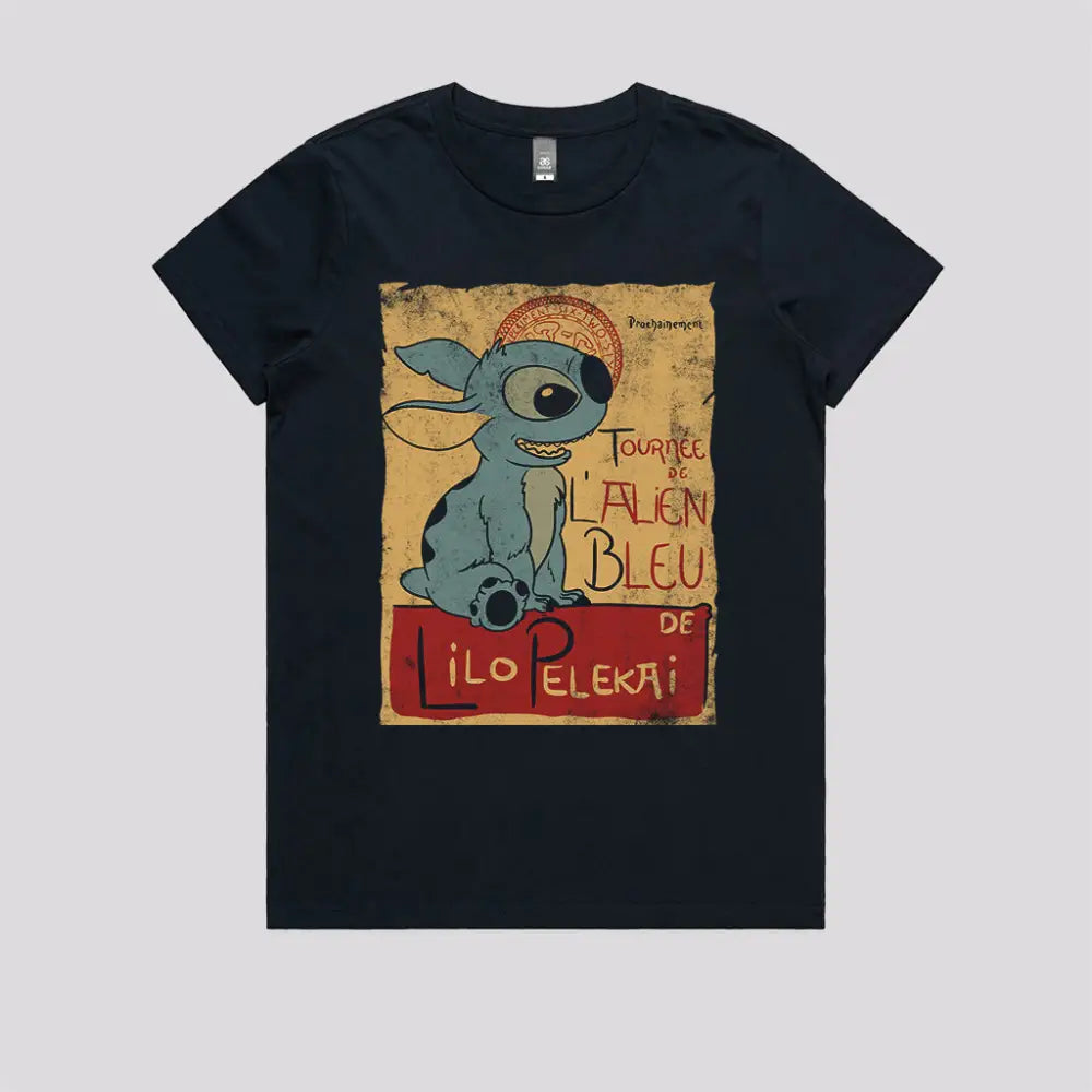 Tournee De L'alien Bleu T-Shirt | Pop Culture T-Shirts
