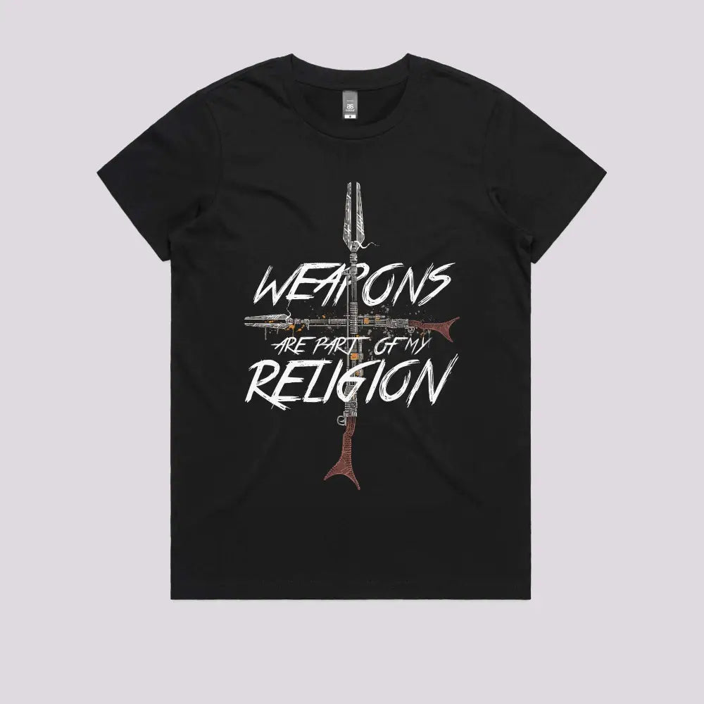 Weapons Of My Religion T-Shirt Womens / Black Xs Adult Tee