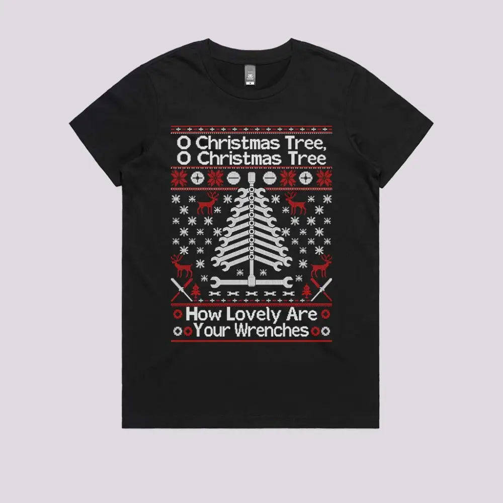 Wrenches Tree T-Shirt Womens / Black Xs Adult Tee