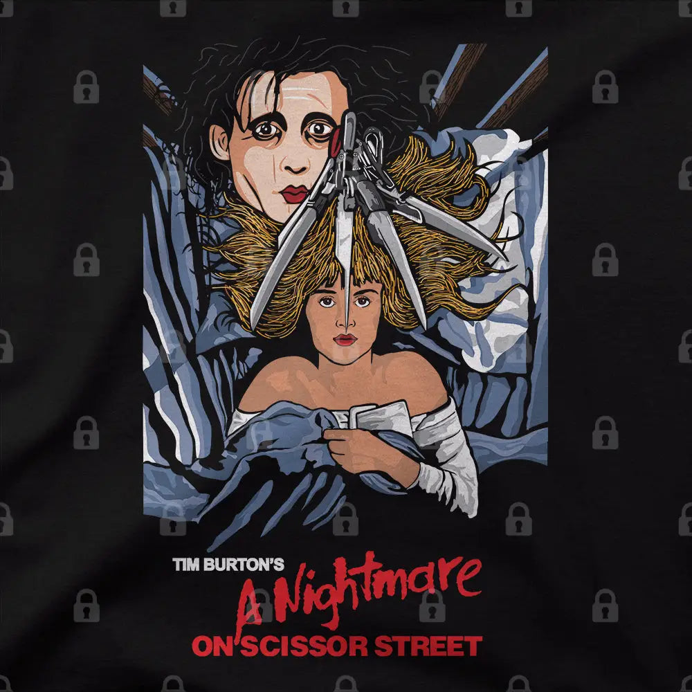 A Nightmare On Scissor Street T-Shirt | Pop Culture T-Shirts