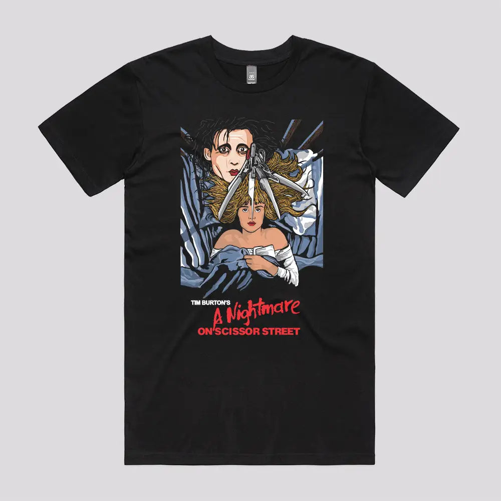 A Nightmare On Scissor Street T-Shirt | Pop Culture T-Shirts