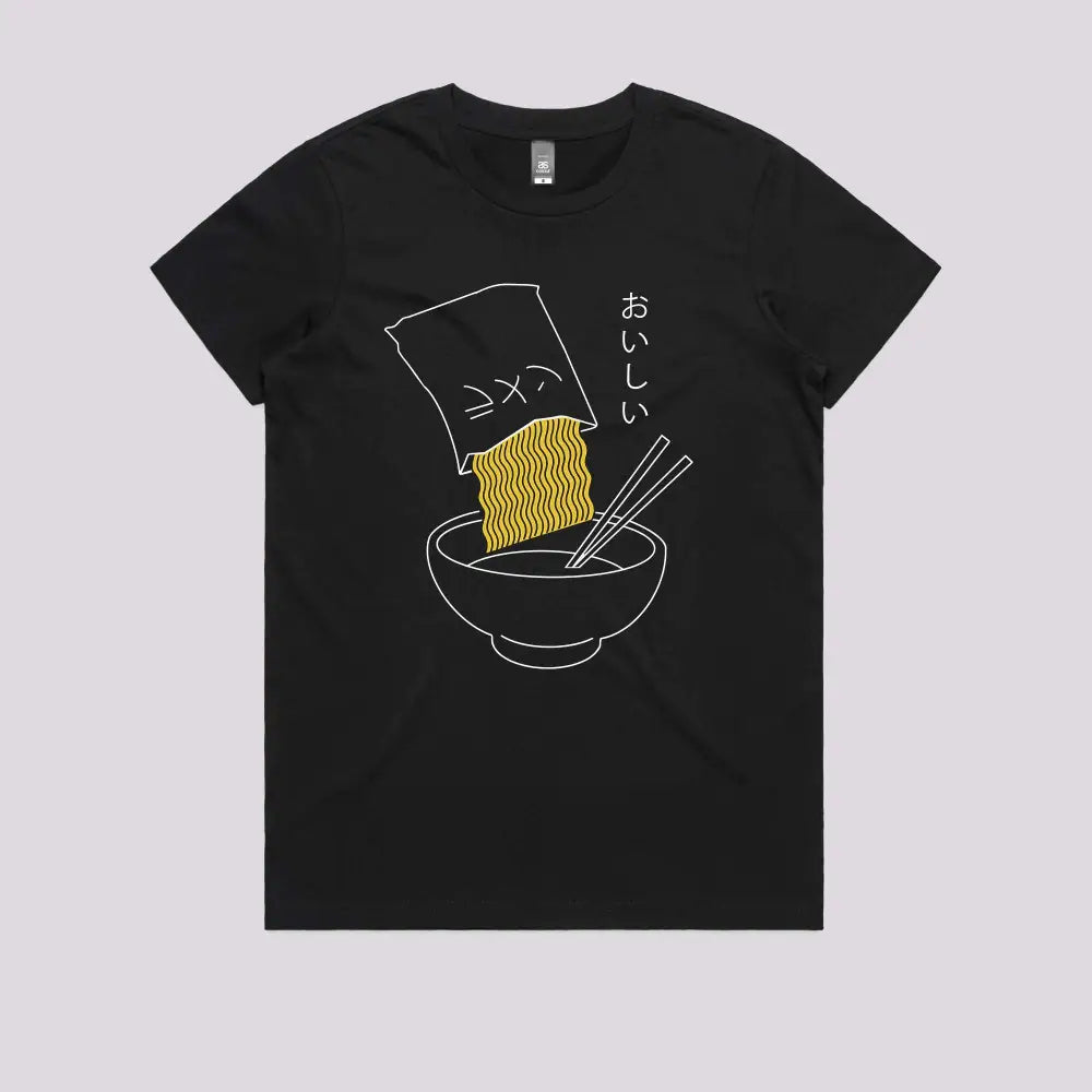 Aesthetic Ramen Noodle T-Shirt Womens / Black Xs Adult Tee