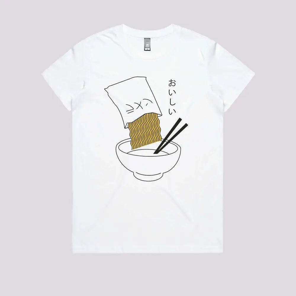 Aesthetic Ramen Noodle T-Shirt Womens / White Xs Adult Tee