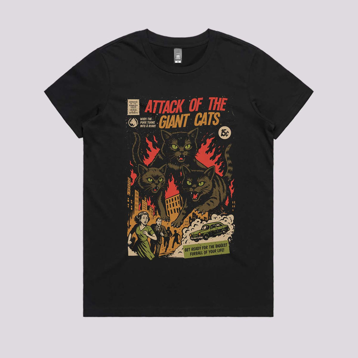 Attack of The Giant Cats T-Shirt | Cool Graphic Tees Australia