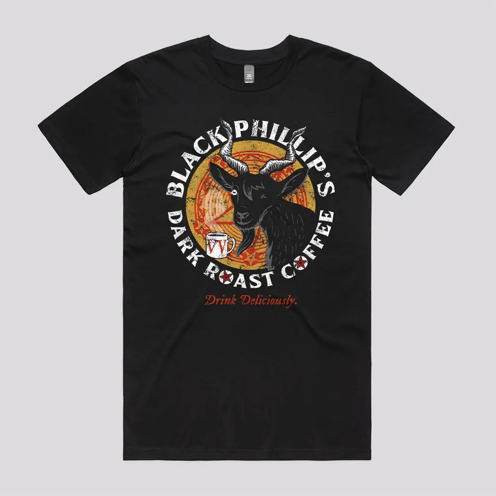 Black Phillip Coffee T-Shirt | Pop Culture T-Shirts