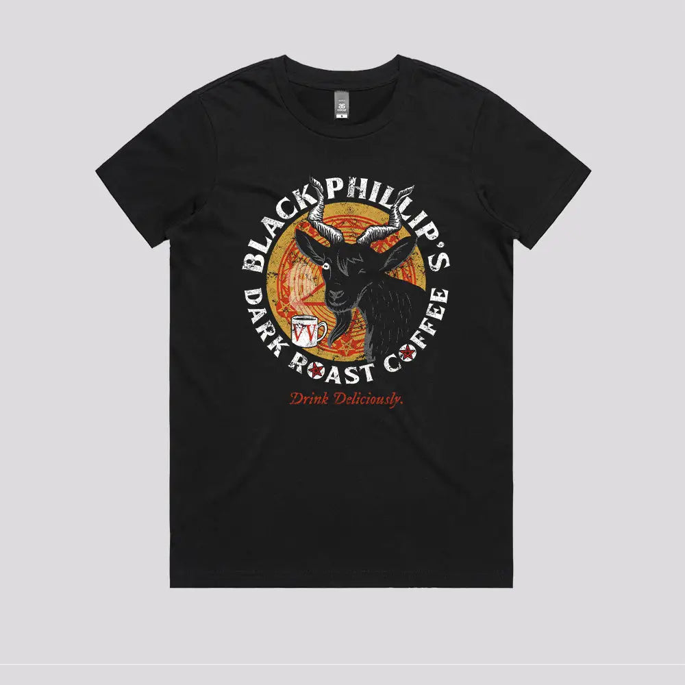 Black Phillip Coffee T-Shirt | Pop Culture T-Shirts